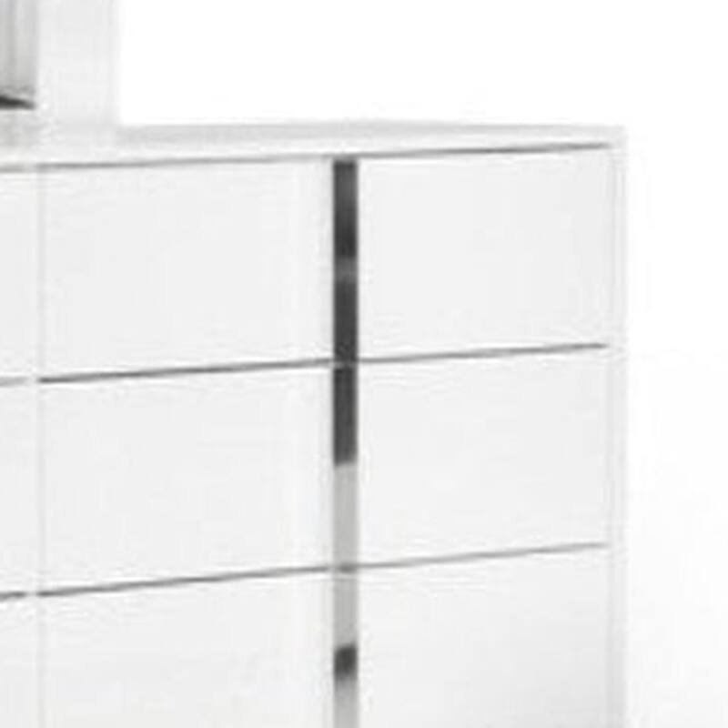 Suni Wide Dresser, Glossy White Wood with UV Finish, 6 Drawers