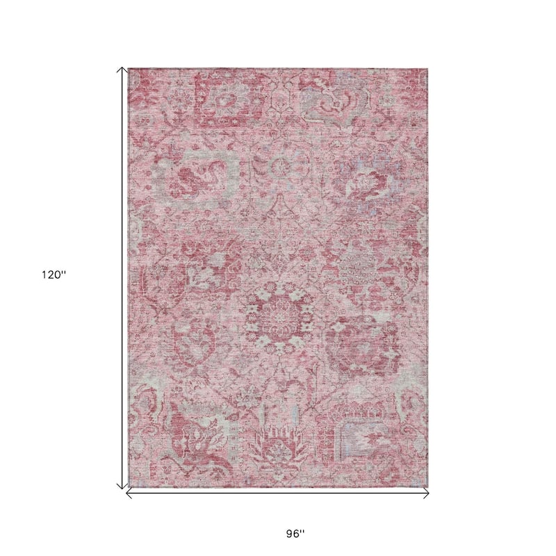 HomeRoots Damask Traditional Rectangle Outdoor Rug