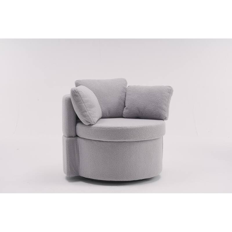 Teddy Fabric Swivel And Storage Chair