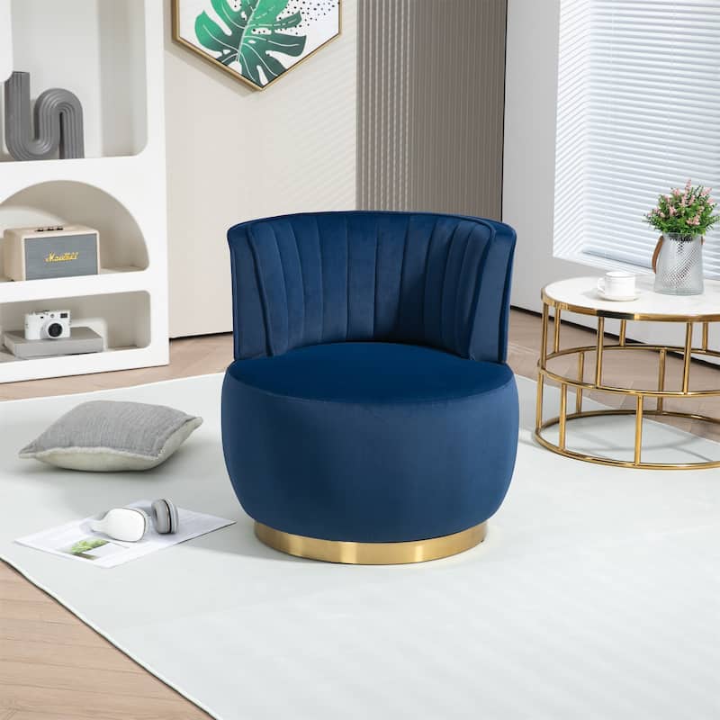 360 Degree Swivel Cuddle Barrel Accent Sofa Chair - Navy
