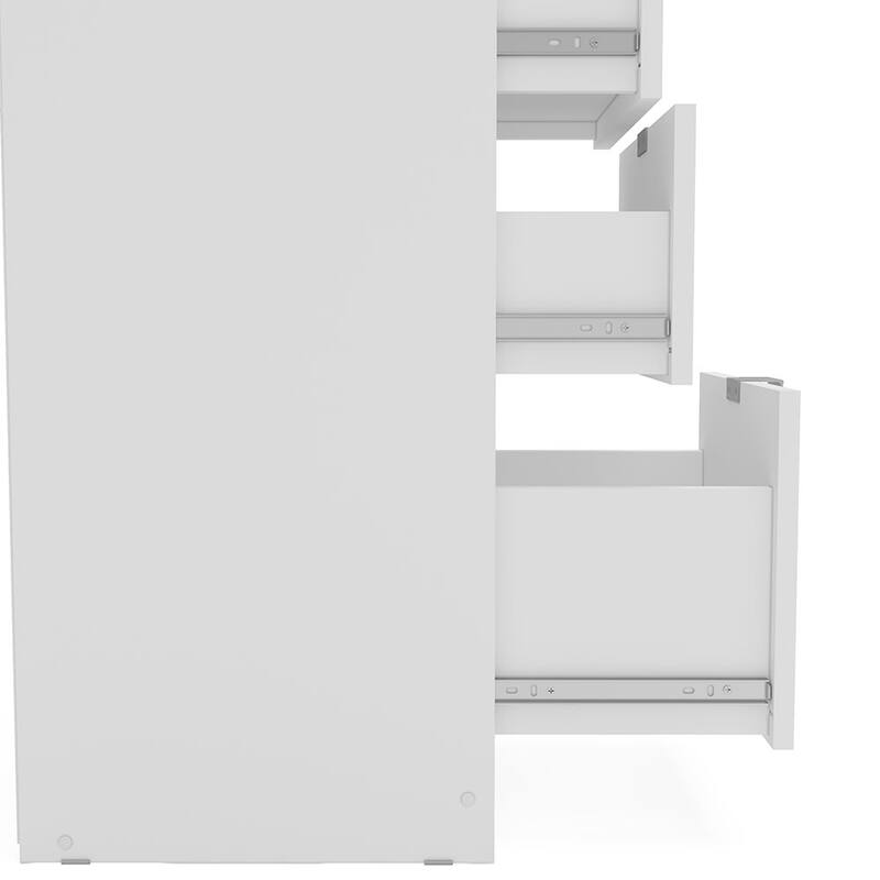 Polifurniture New Minas White Makeup Vanity with Mirror