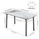preview thumbnail 24 of 25, 55” Rectangular Kitchen Dining Table Sintered Stone Tempered Glass Top with Metal Frame Table