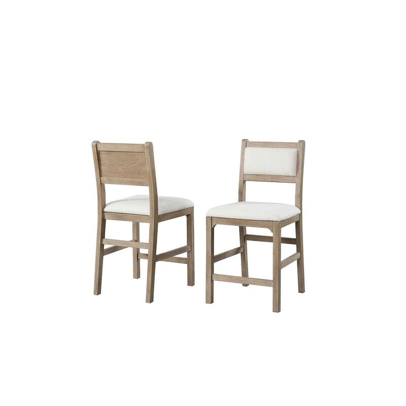 Modern Wood Counter Height Kitchen Table with Four Chairs, Light Brown