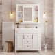 Option White-Bathroom Vanity with Mirror Cabinet Set