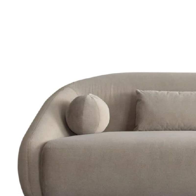 Lex Retro 2pc Sectional Sofa, 112 Inches w 4 Pillows, Fawn Faux