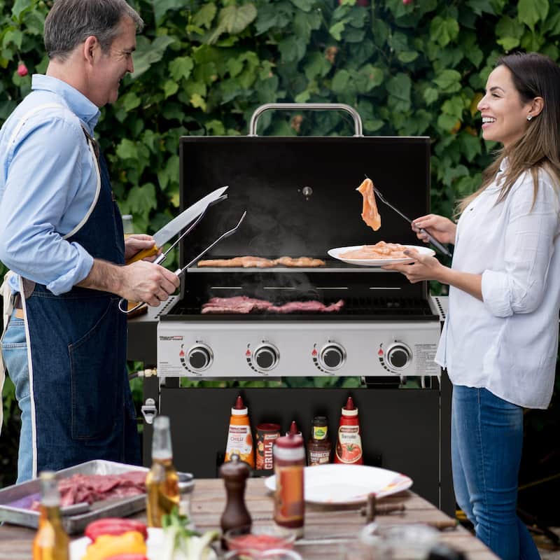 Royal Gourmet 4-Burner Gas Grill with Side Burner&Front Spice Rack