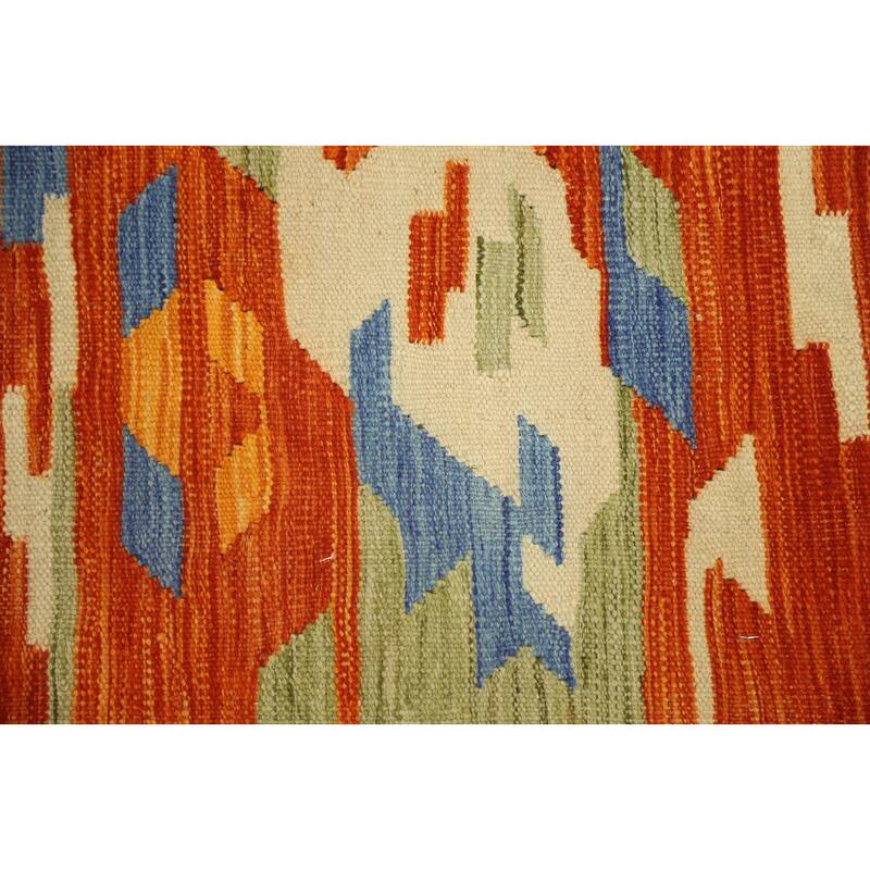 Hand Woven Oriental 100% Wool Carpet Southwestern Modern Multi-Colored Kilim Area Rug - 5' 1'' X 3' 5''