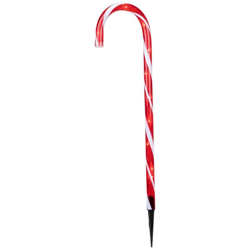 Lighted Candy Cane 8-Function Outdoor Christmas Pathway Markers - 24" - Set of 8 - Red