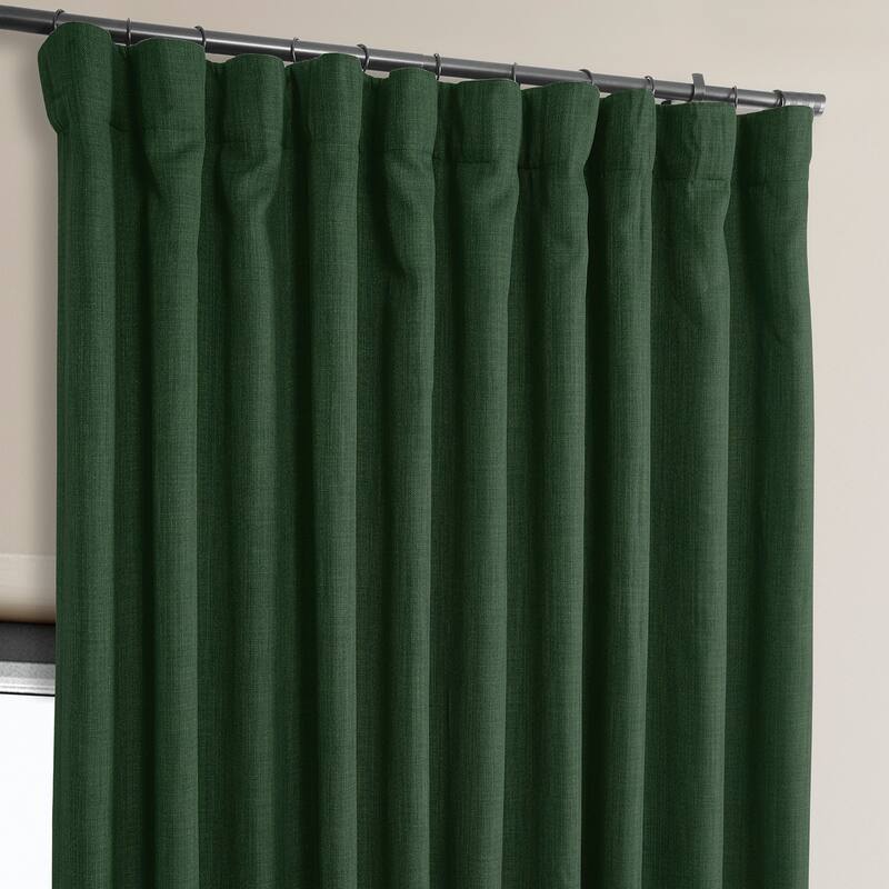 Exclusive Fabrics Faux Linen Extra Wide Room Darkening Curtain Panel