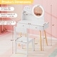 preview thumbnail 3 of 8, Gymax Kids Vanity Set w/ Lighted Mirror Princess Makeup Dressing Desk