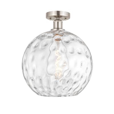 Innovations Lighting Edison Athens Water Glass - 1 Light 12" Semi-Flush Mount