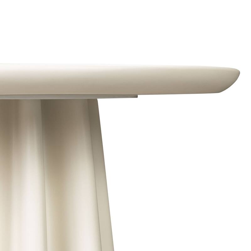 Folda Sculpted Concrete Pedestal Side Table