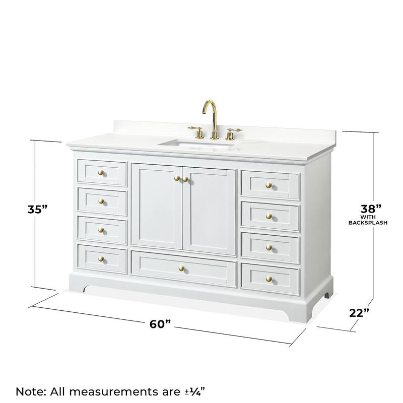 Wyndham Collection WCS202060S-QTZ-US3MED Deborah 60" Free Standing