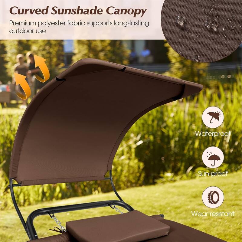 Patio Hanging Chaise Lounge Chair