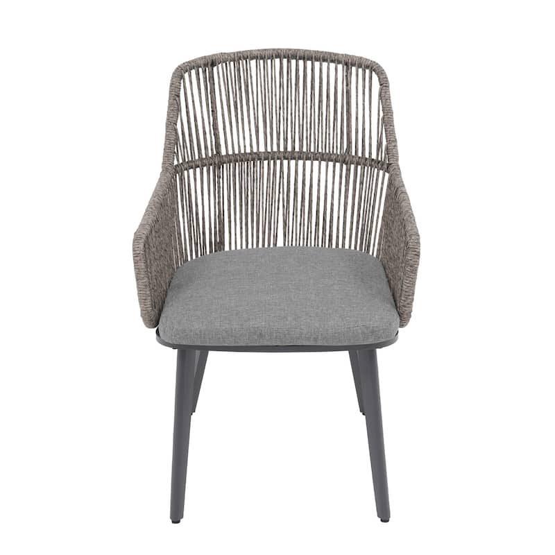 Outdoor Patio Dining Sets with PE Wicker Chairs and Extendable Aluminum Dining Table for 8 Persons