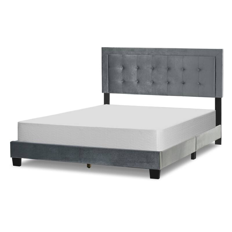 Austin Fabric Queen Bed with Button Tufting and Stitching