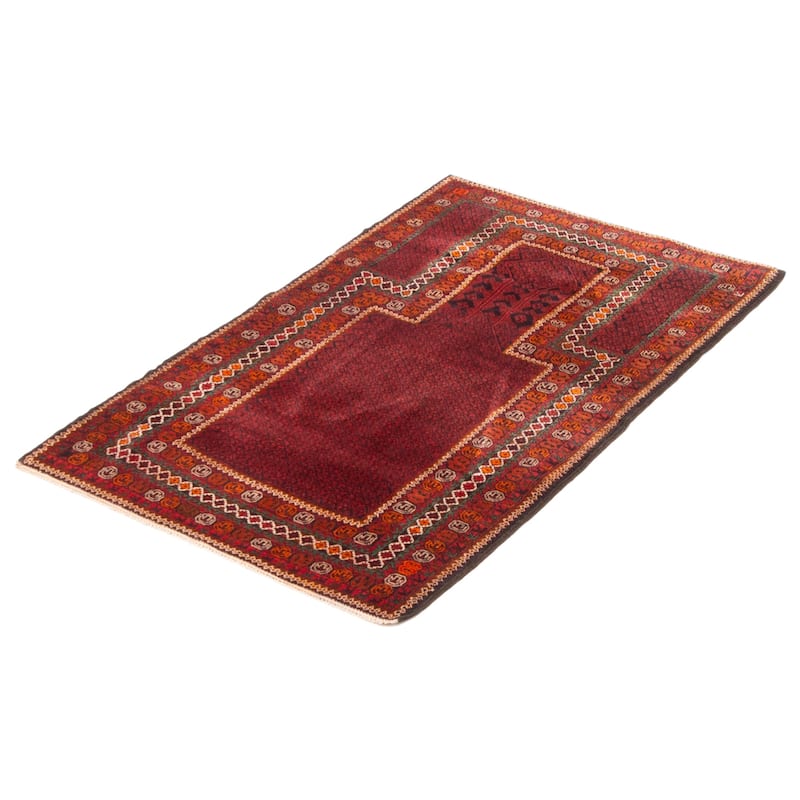 Teimani Red Rug 2'11" x 4'10" - 2'11 x 4'10