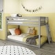 preview thumbnail 12 of 39, Max and Lily Twin over Twin Low Bunk Bed with Ladder on End Grey