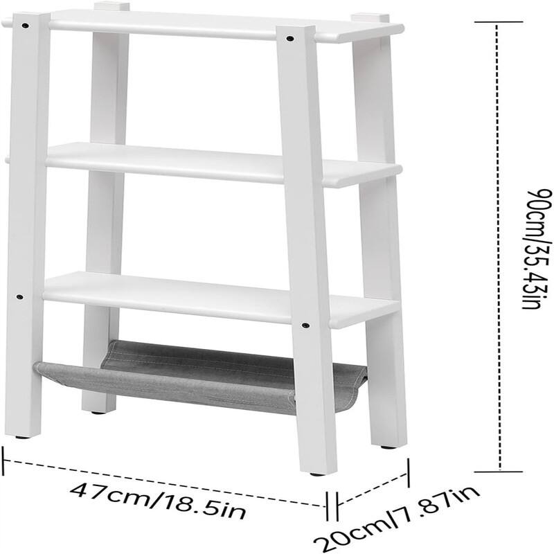 Ladder Shelf 4 Tier Bookshelf - 18.5"D x 7.87"W x 35.43"H