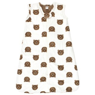 Hudson Baby Infant Boy Plush Faux Fur Sleeping Bag, Wearable Blanket, Brown Bear