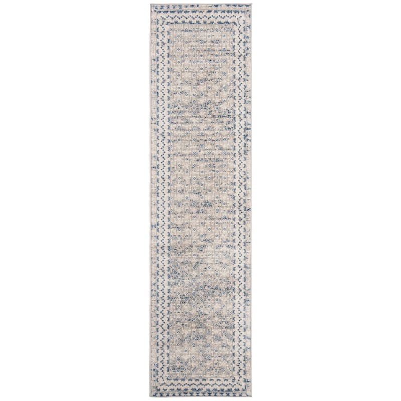 SAFAVIEH Brentwood Gusta Traditional Oriental Rug - Light Grey/Blue - 2' x 14'