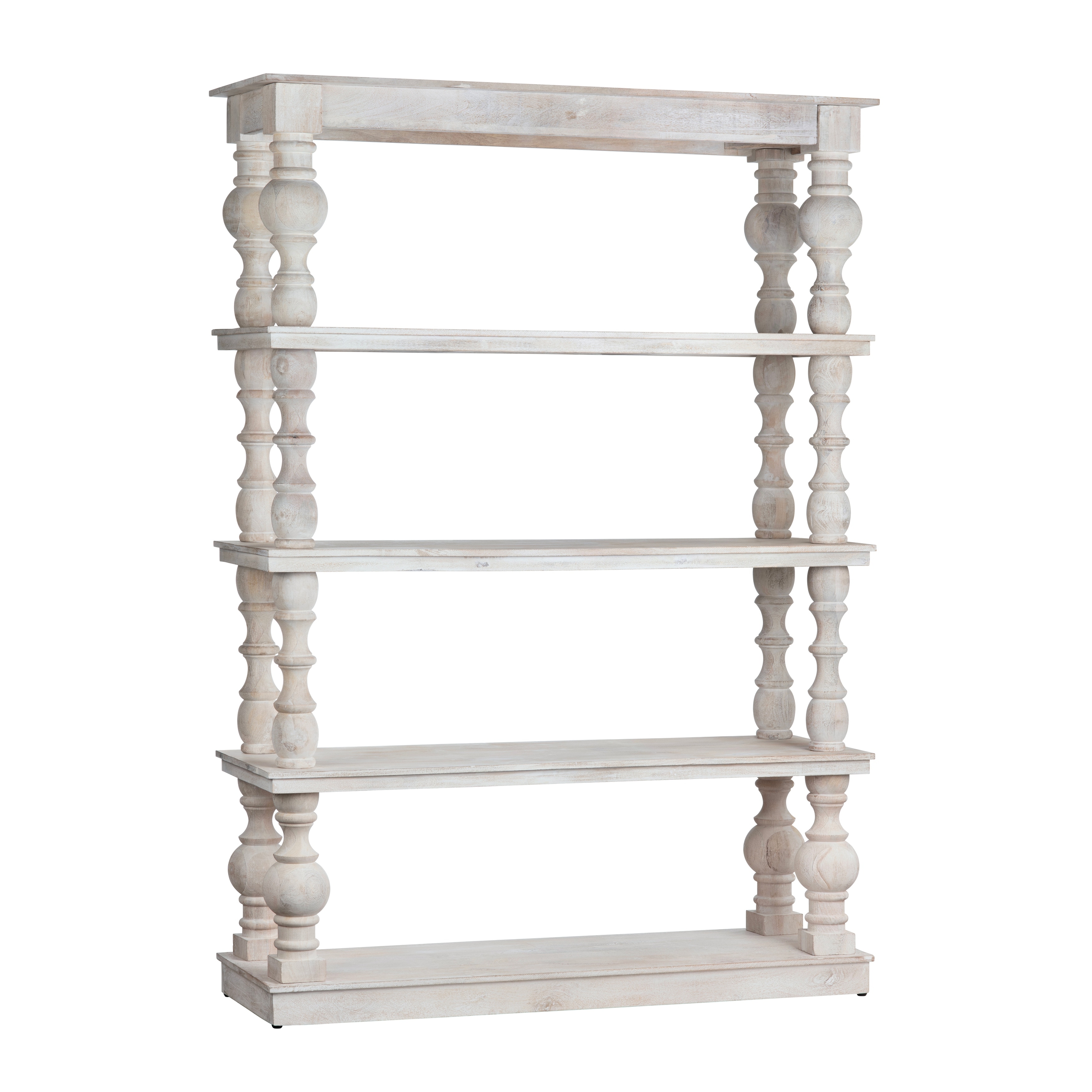 86 in. White Solid Wood 4 Shelf Etagere