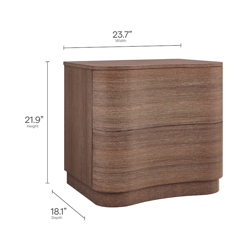 Mirae 2-Drawer Curved Nightstand
