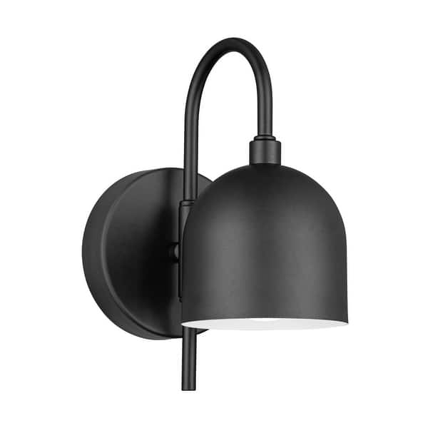 slide 2 of 12, Prominence Home 2-Pack Battery-Operated LED Matte Black Wall Sconce with Metal Shade