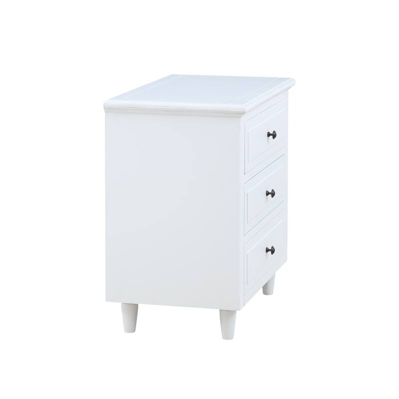 3-Drawer Nightstand Storage Wood Cabinet