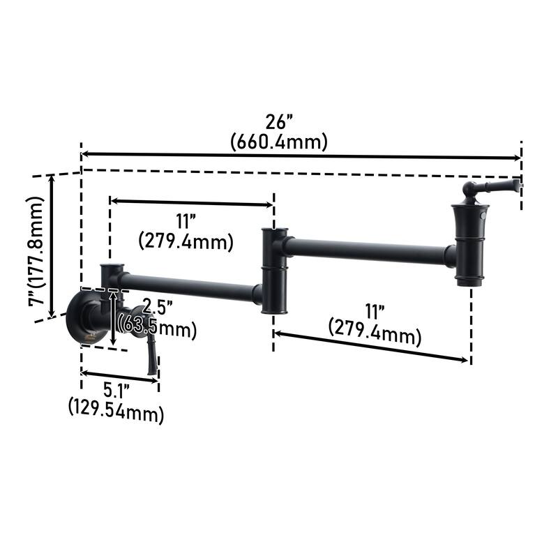 Clihome Double Handle 360 Degree Kitchen Pot Filler