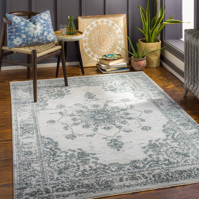 Artistic Weavers Hanya Traditional Area Rug - 7'10" Round - Teal