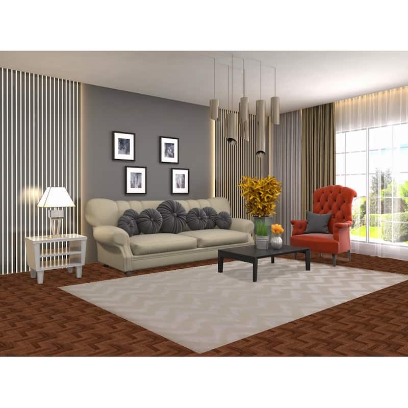 Chevron Style Nepalese Area Rug Hand-Knotted Oriental Wool Carpet - 5'11" x 9'0"