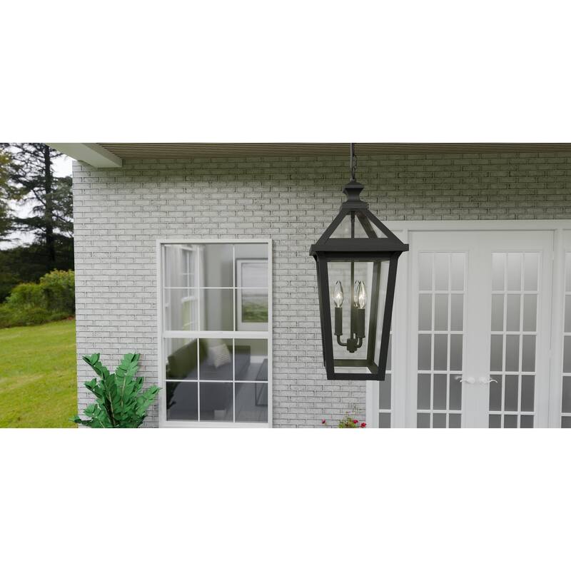Boulevard 3-Light Matte Black Outdoor Hanging Lantern