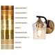 preview thumbnail 18 of 36, Modern Black Gold Bathroom Vanity Light Hammered Glass Wall Sconces Lamps with 1/2/3/4 Lights