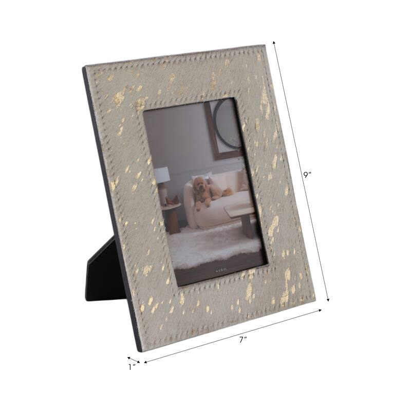 Leather Picture Frame Modern Speckled Glam Decorative Accent