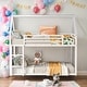 preview thumbnail 1 of 12, Twin over Twin House Bunk Bed With Built-in Convertible Ladder for Home White