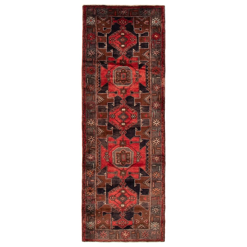 ECARPETGALLERY Hand-knotted Anadol Red Wool Rug - 3'7 x 10'4 - Red - 3'7 x 10'4