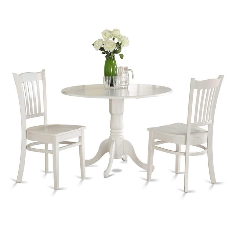 Round Dinette Set - 4 Chairs - Kitchen Dining Table Set - Rubber Wood - Modern Design