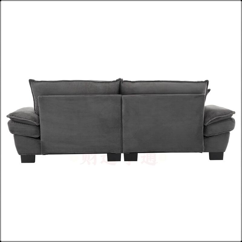 Corduroy Sofa Sleeper with Pillows