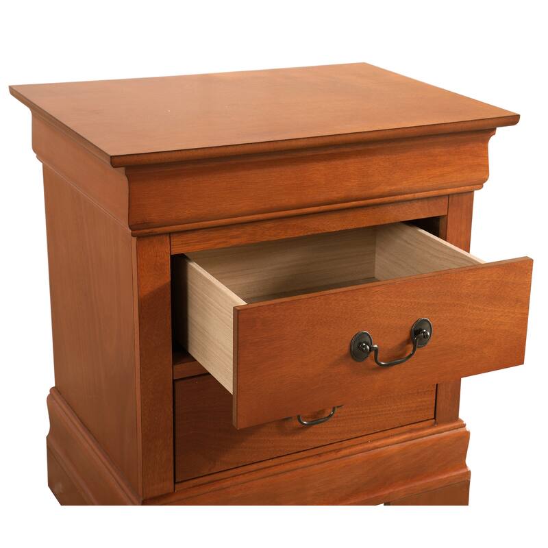 Oak Nightstand 24x22x16 with One Spacious Drawer, Compact Bedside Table for Bedroom Storage and Timeless Stylish Finish