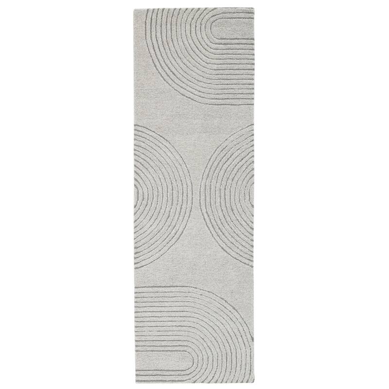 Terra by Obeetee Mid-Century Tonal 6 Ivory Rug - Lavender/Ivory - 2'6" x 8'