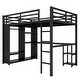 preview thumbnail 20 of 37, Metal Loft Bed with Desk and Storage Shelves, TwinXL/FullXL/Queen