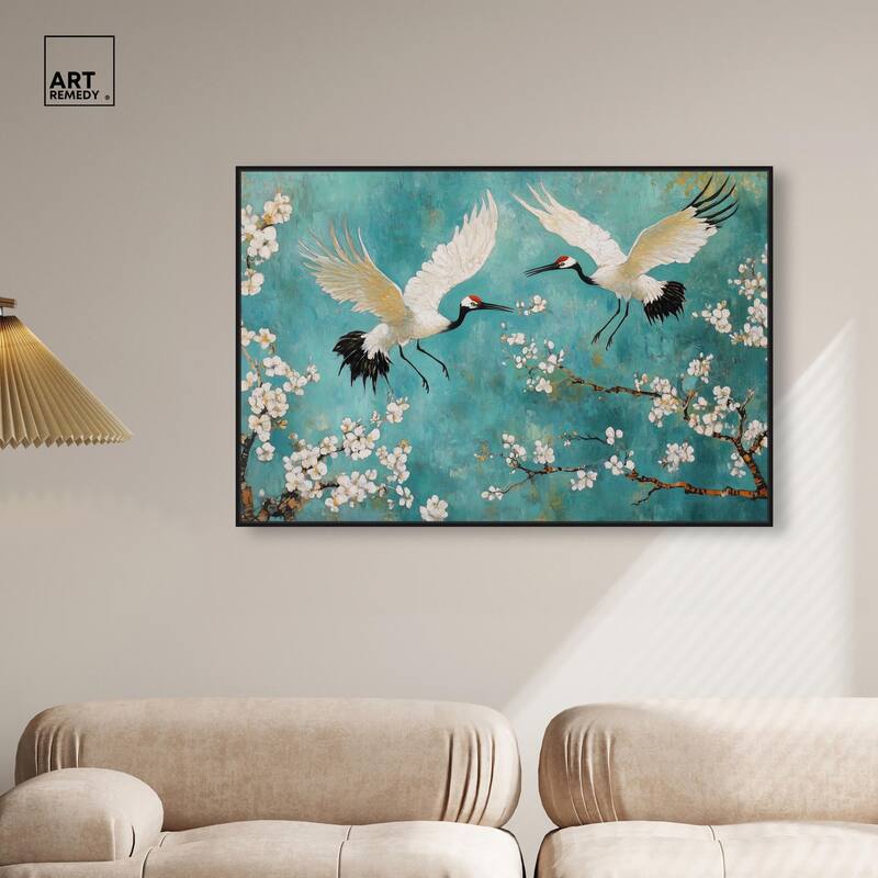 Gentle Tiger Nap Canvas Elegant Birds by Art Remedy
