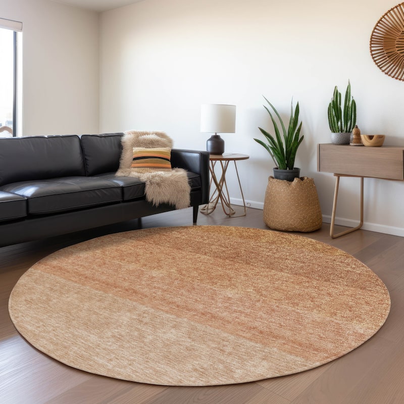 Premium Washable Super Soft Ombre Mod Mayfield Rug - Paprika - 8' x 8'