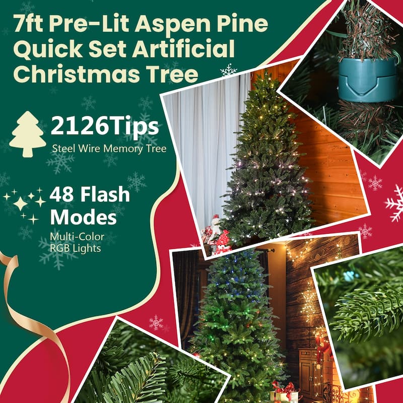 Artificial Christmas Tree, Full Lush Hinged Pine with PE+PVC Mixed Needles