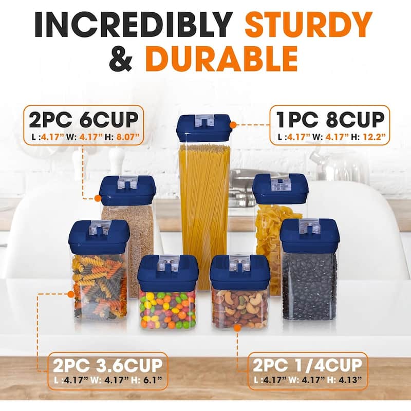 Cheer Collection 7-piece Stackable Airtight Food Storage Container Set