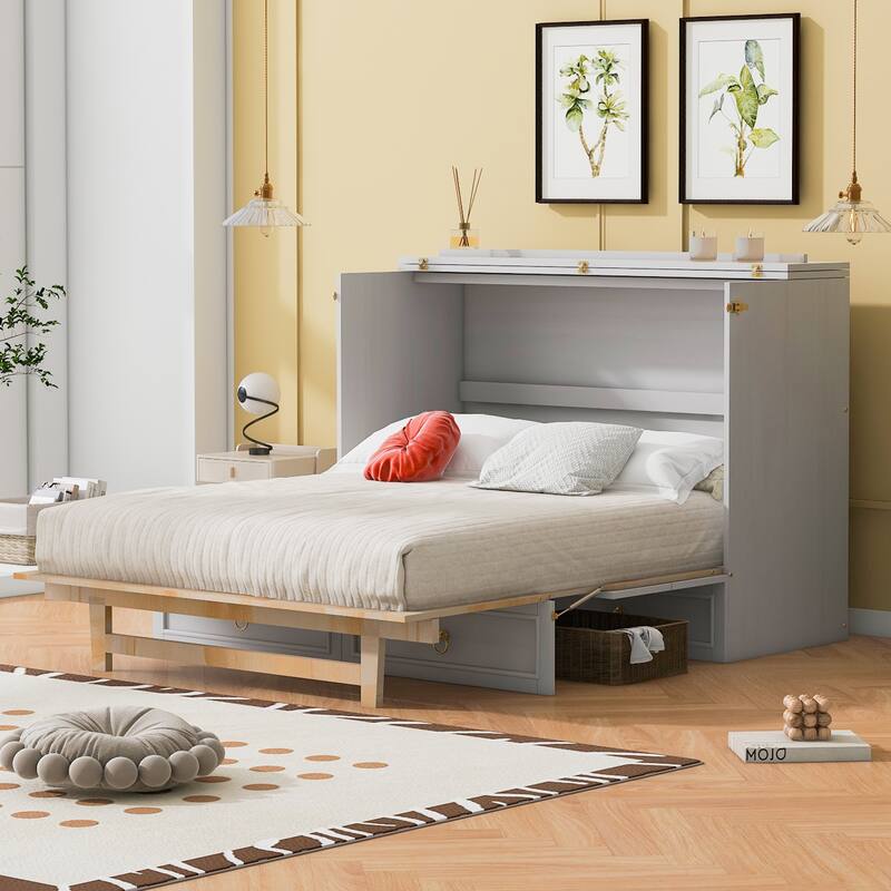 Murphy Bed with Versatile Storage & Large Drawers