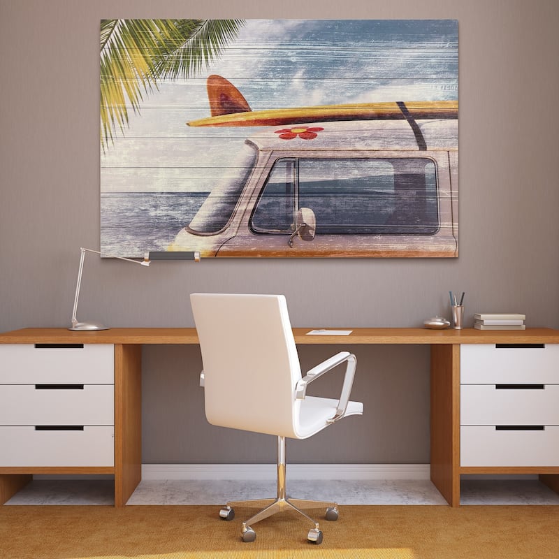 "Beach Bound" Arte de Legno Digital Print on Solid Wood Wall Art