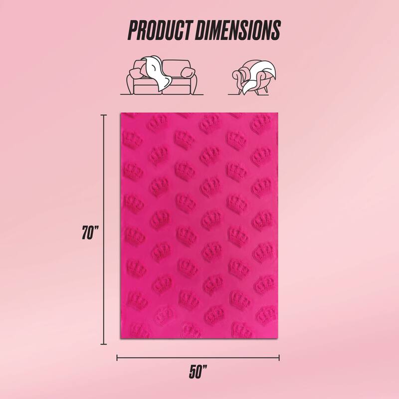 Juicy Couture 3D Faux Fur Throw Blanket