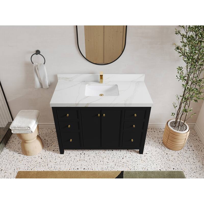 Willow Collections 48 in. W x 22 in. D Chicago Single Sink Bathroom Vanity with Countertop